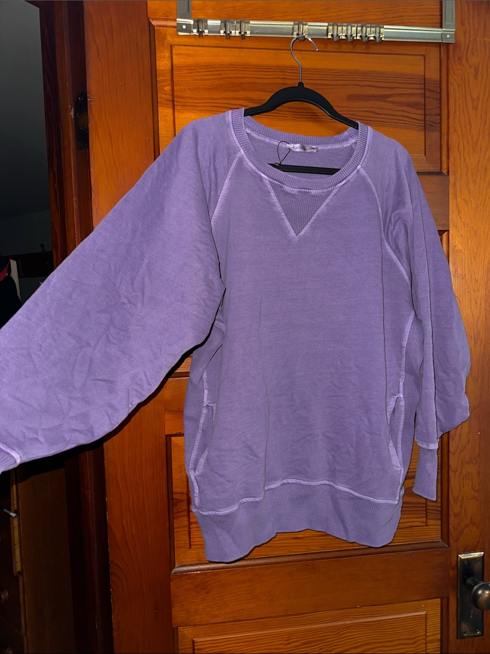 Zenana Outfitters Lavender Pullover Crewneck Sweatshirt